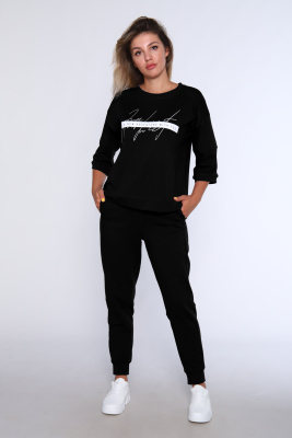 Спортивный костюм с брюками и кофтой 359 черный